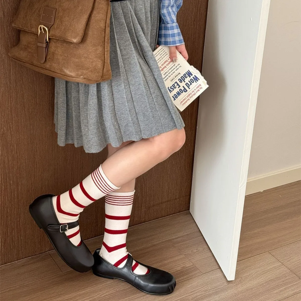 Silk Sock Bamboo - Kore Kış Çizgili Yün Ipek kadın